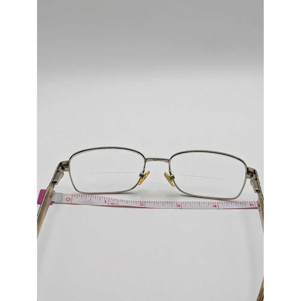 Oleg Cassini OCO505 Eyeglasses Frames Only Silver Full Rim Crystal Hinge 53mm
